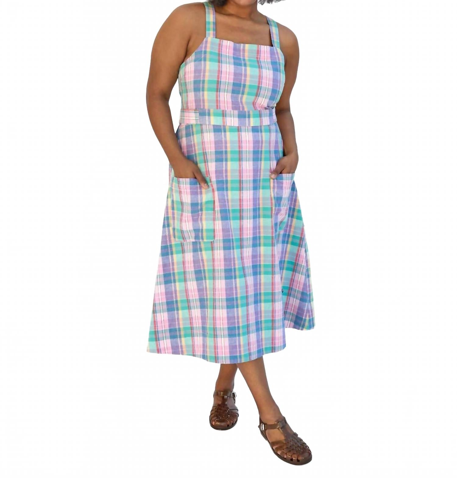 

Платье Лизетт в мадрасской многоцветной расцветке Clare V., мультиколор/красный