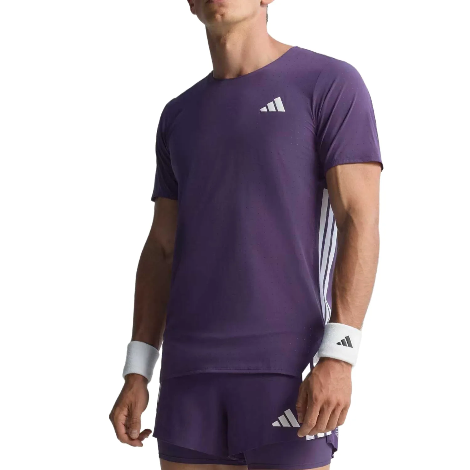 Adidas Футболка мужская фиолетовая с круглым вырезом — фото 3