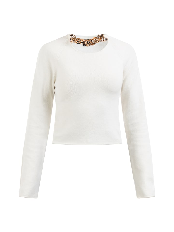 

Женский вязаный свитер бежевого цвета faina