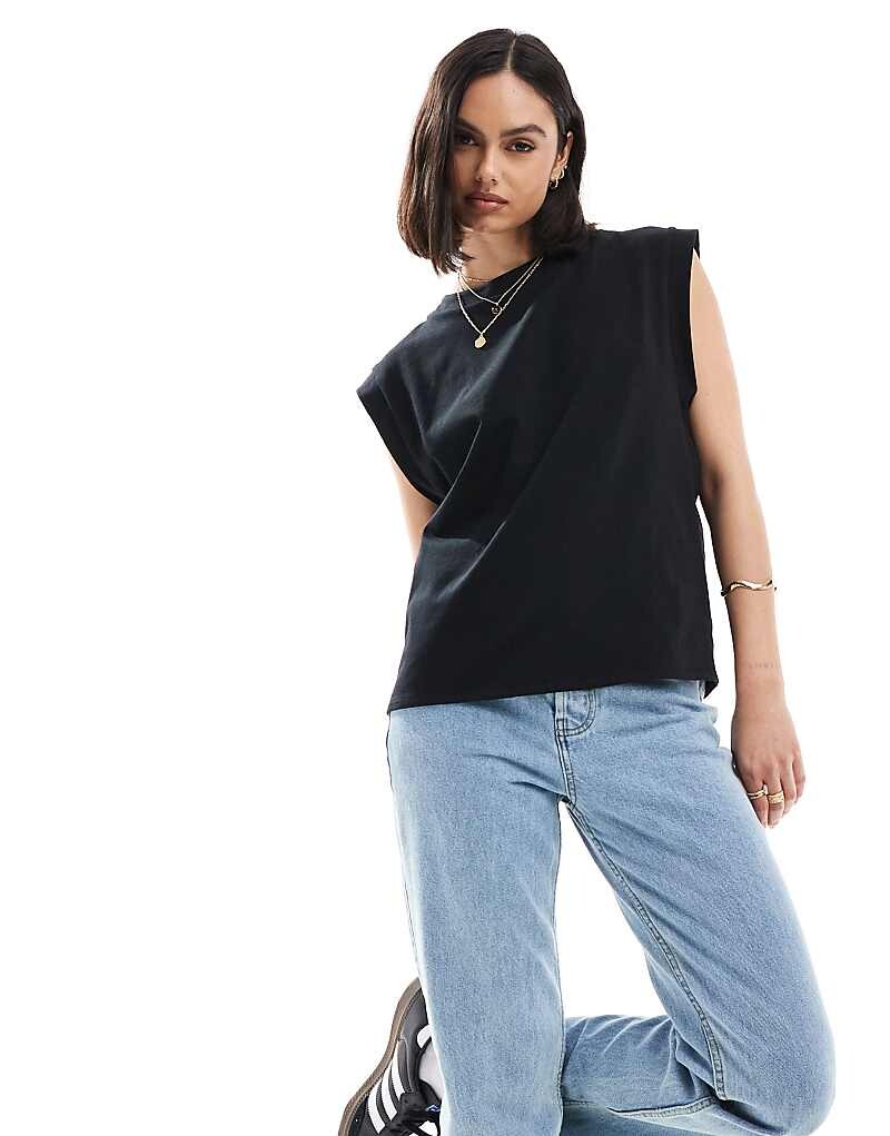 

ASOS DESIGN – Черный топ без рукавов с глубокими проймами