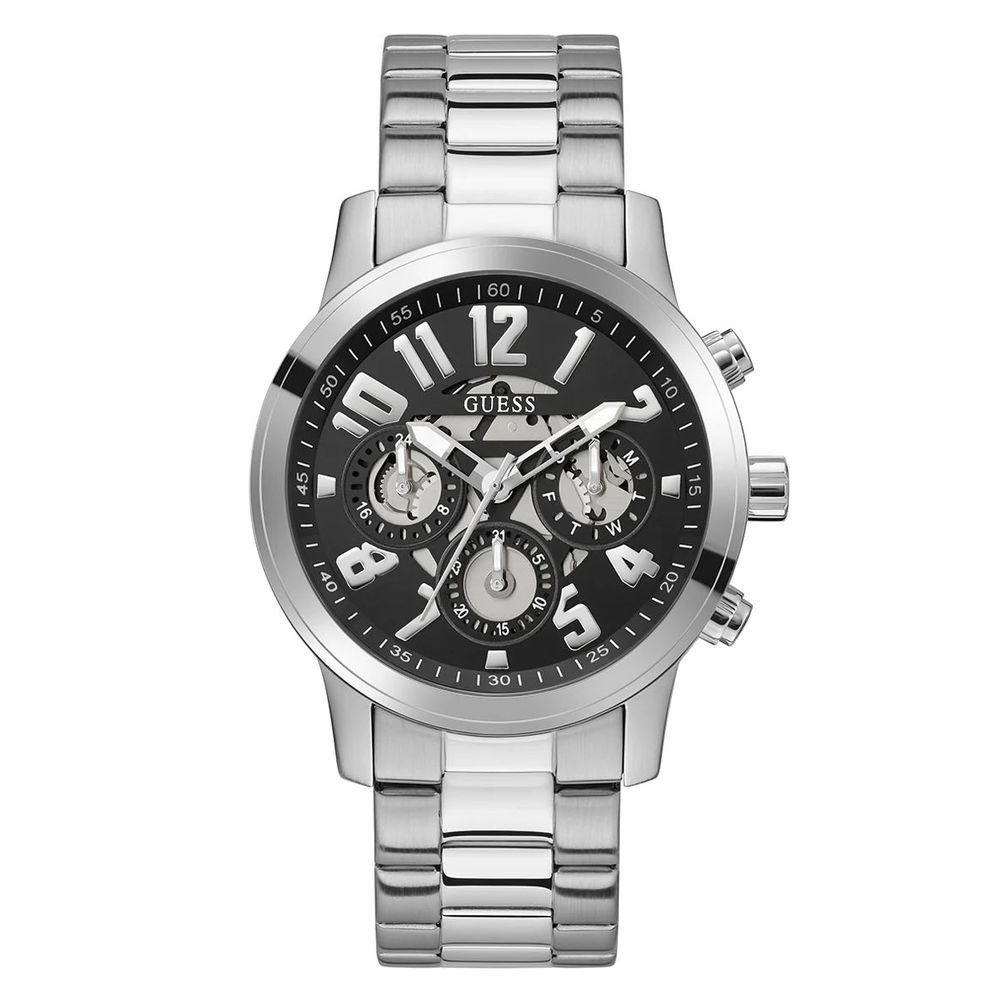 

Часы из серой нержавеющей стали Guess