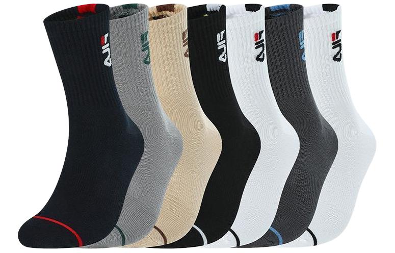 

Мужские носки Mid Calf 7 пар FILA, (Sкоричневыйdard белый+темно-серый+коричневый хаки+темно-Shadow серый+Legend синий+черный+Legend красный) 7 Pack