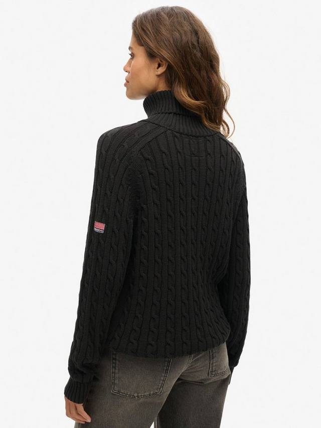 Свободный свитер с кабельным узором и воротником-хомутом Superdry, Dark Charcoal Grey — фото 2