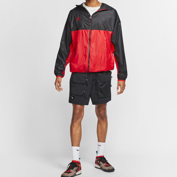 Куртка men's acg sports hooded jacket black red Nike, красный — фото 3