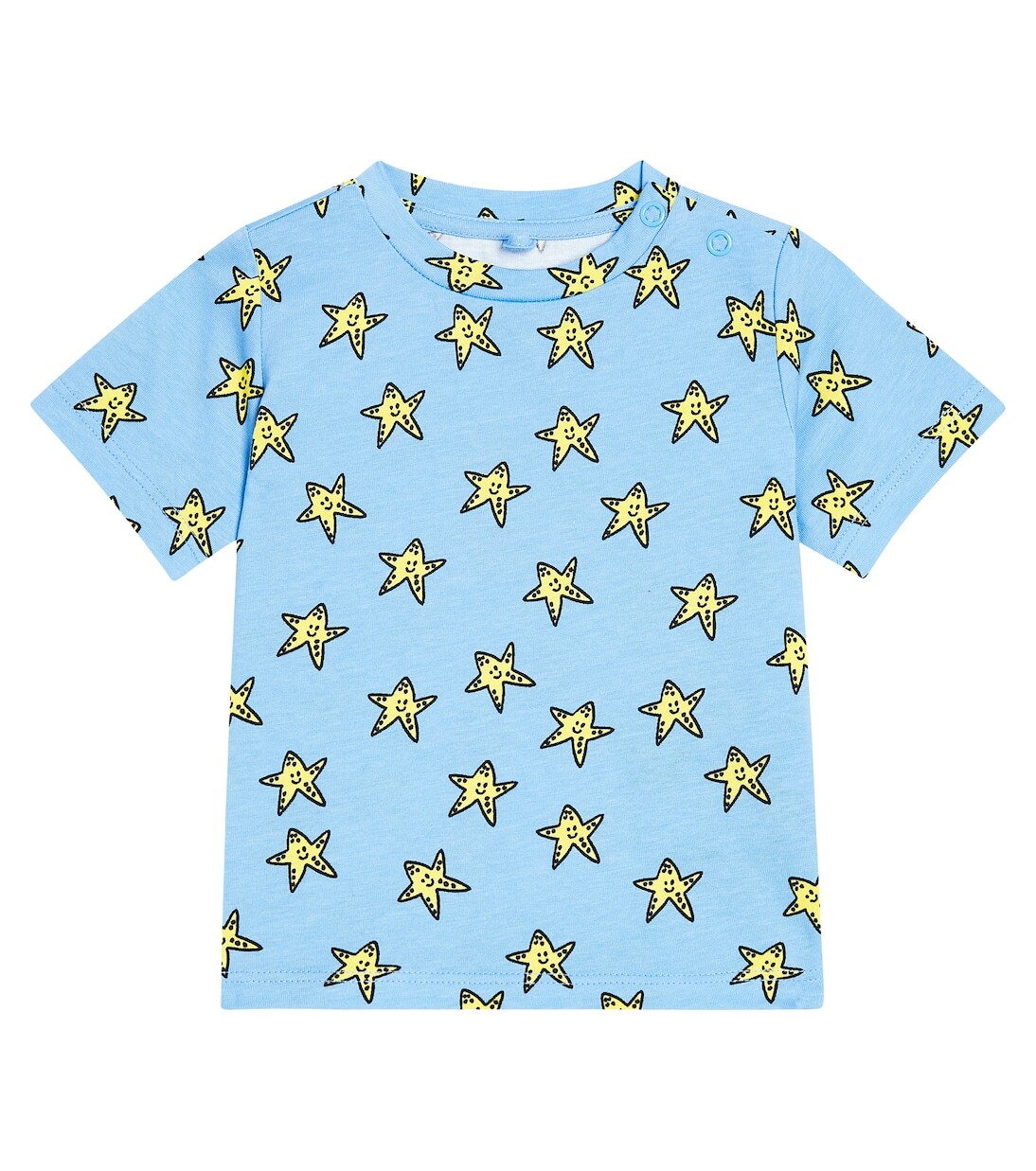 

Футболка из хлопкового джерси с детским принтом Stella Mccartney Kids, синий