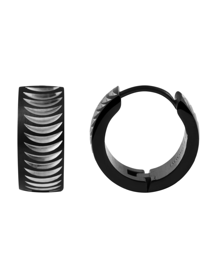 

Adeliás Женские серьги - серьги-кольца на шарнирах из нержавеющей стали черного цвета