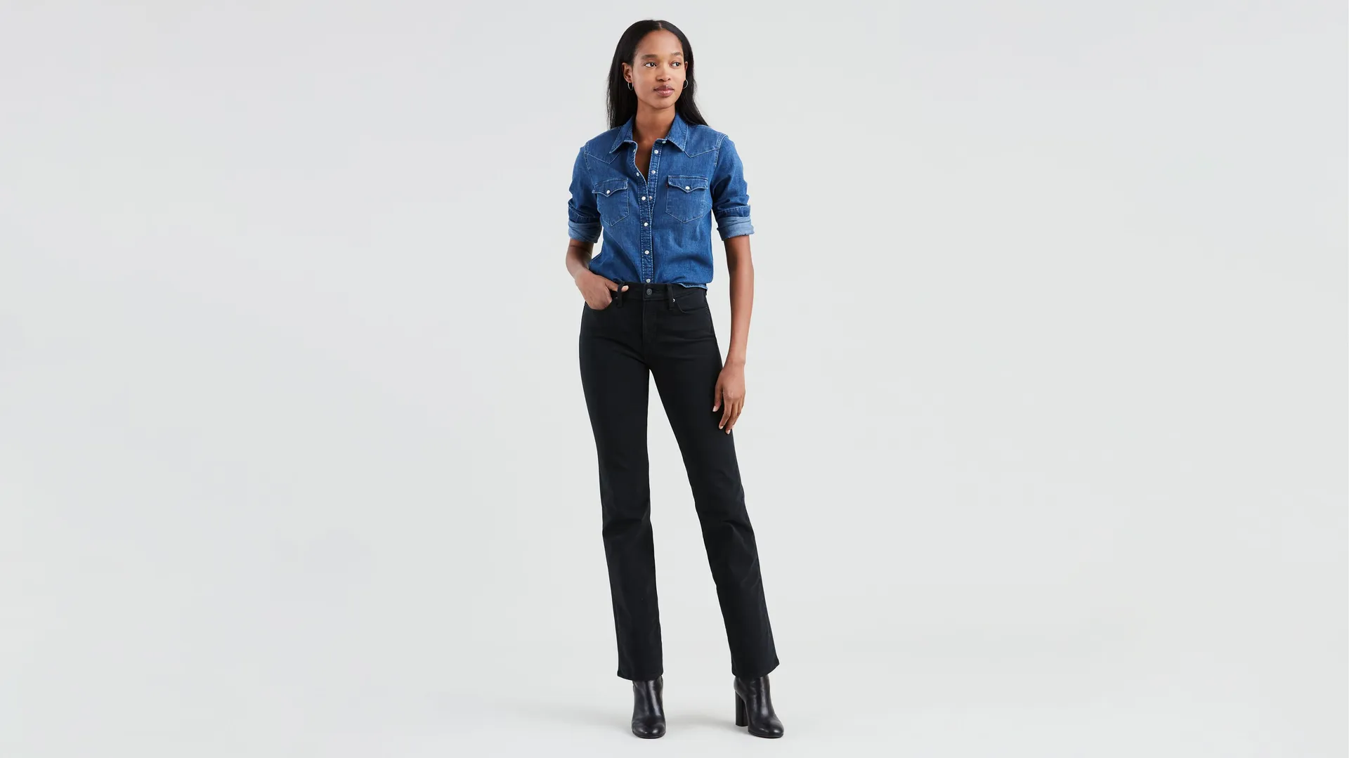 

314 моделирующие прямые женские джинсы Levi's, черный