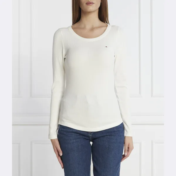 

Блузка узкого кроя в рубчик 5x2 o-nk ls Tommy Hilfiger, белый