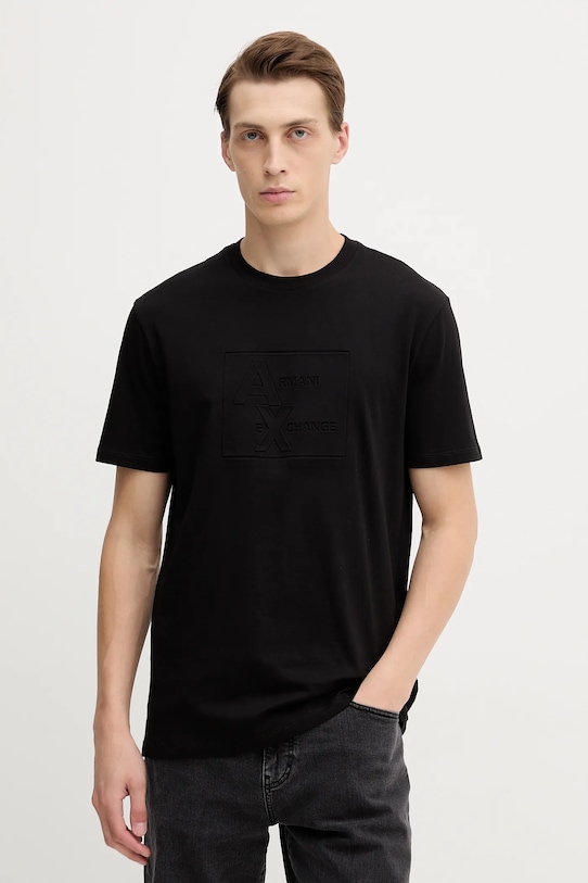 

Хлопковая футболка Armani Exchange, черный
