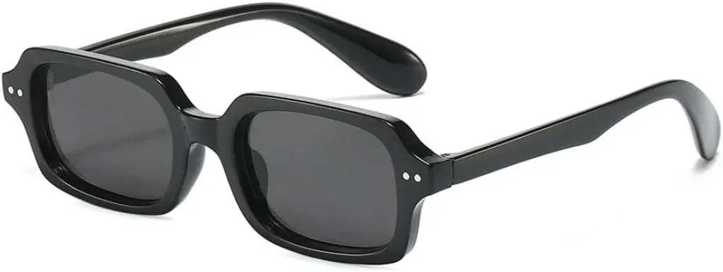 

Классические винтажные солнцезащитные очки с заклепками для женщин и мужчин, роскошные, в маленькой оправе, в стиле панк, популярные HHZZYVY, Black Black