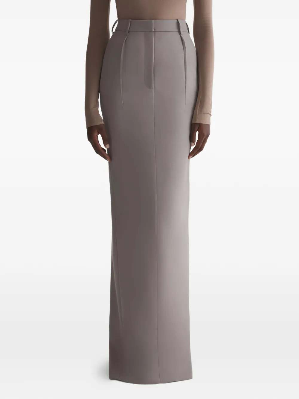 

Длинная юбка с разрезом Mugler, бежевый