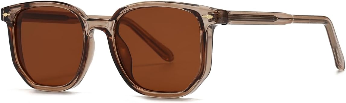 

Женские солнцезащитные очки с квадратной поликарбонатной оправой и многоугольными линзами, защищающие от солнечных лучей, мужские очки для вождения, очки с защитой от УФ-излучения UV400 LIGOES, Brown