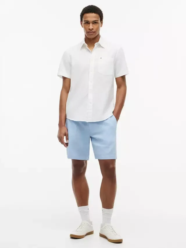 Шорты из льняной смеси Doven Tommy Hilfiger, Light Blue — фото 2