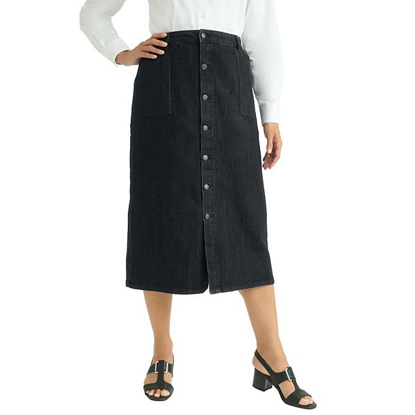 

Юбка миди на пуговицах plus size true fit Jessica London, Black