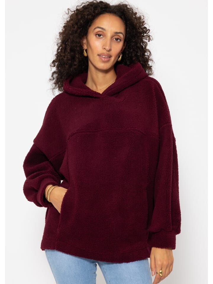 

Пуловер SASSYCLASSY Oversize Teddy Pullover mit Kapuze, цвет Burgundy