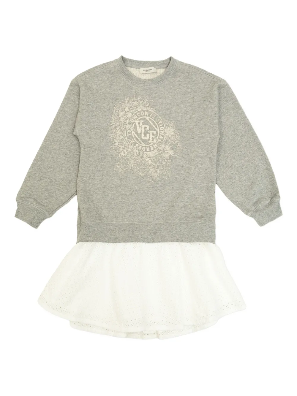 

Платье с вышитыми люверсами Golden Goose Kids, серый