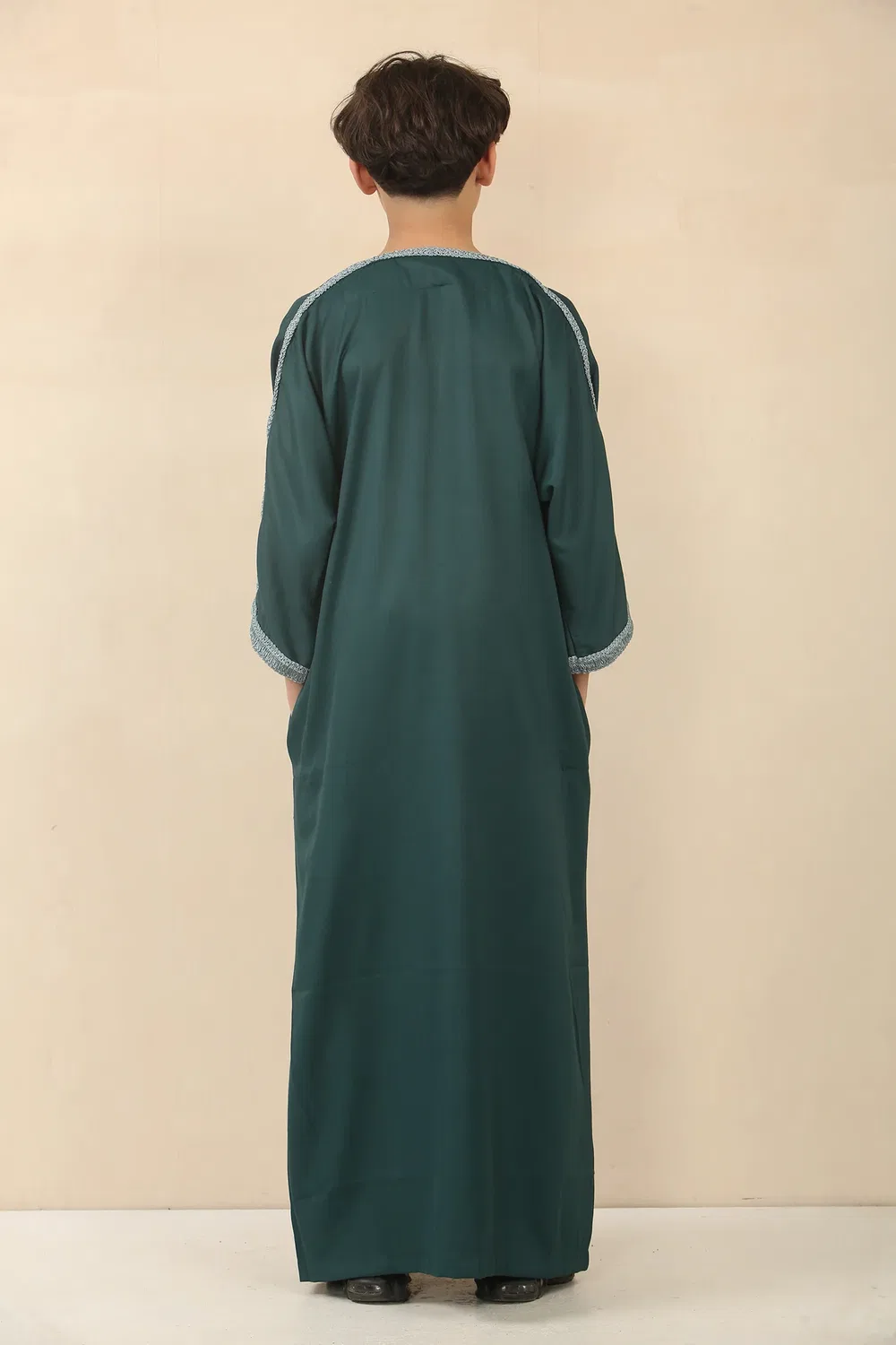Arabic Thobes Детский зеленый марокканский халат для мальчиков Тобе Джубба Ид Джеллаба Гандура — фото 3