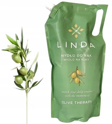 

Жидкое кремовое мыло для рук Linda, сменный блок 1 л, масло Olive Therapy Lux Oil