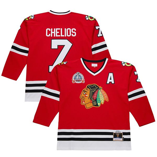 

Мужская футболка chris chelios red chicago blackhawks 1991-92 power play Mitchell & Ness