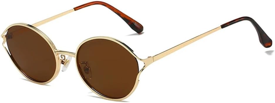 

Круглые металлические мужские солнцезащитные очки с прозрачным градиентом в стиле панк, женские очки с защитой от УФ-излучения UV400 для занятий спортом на открытом воздухе и верховой езды UYPTK, Golden Tea