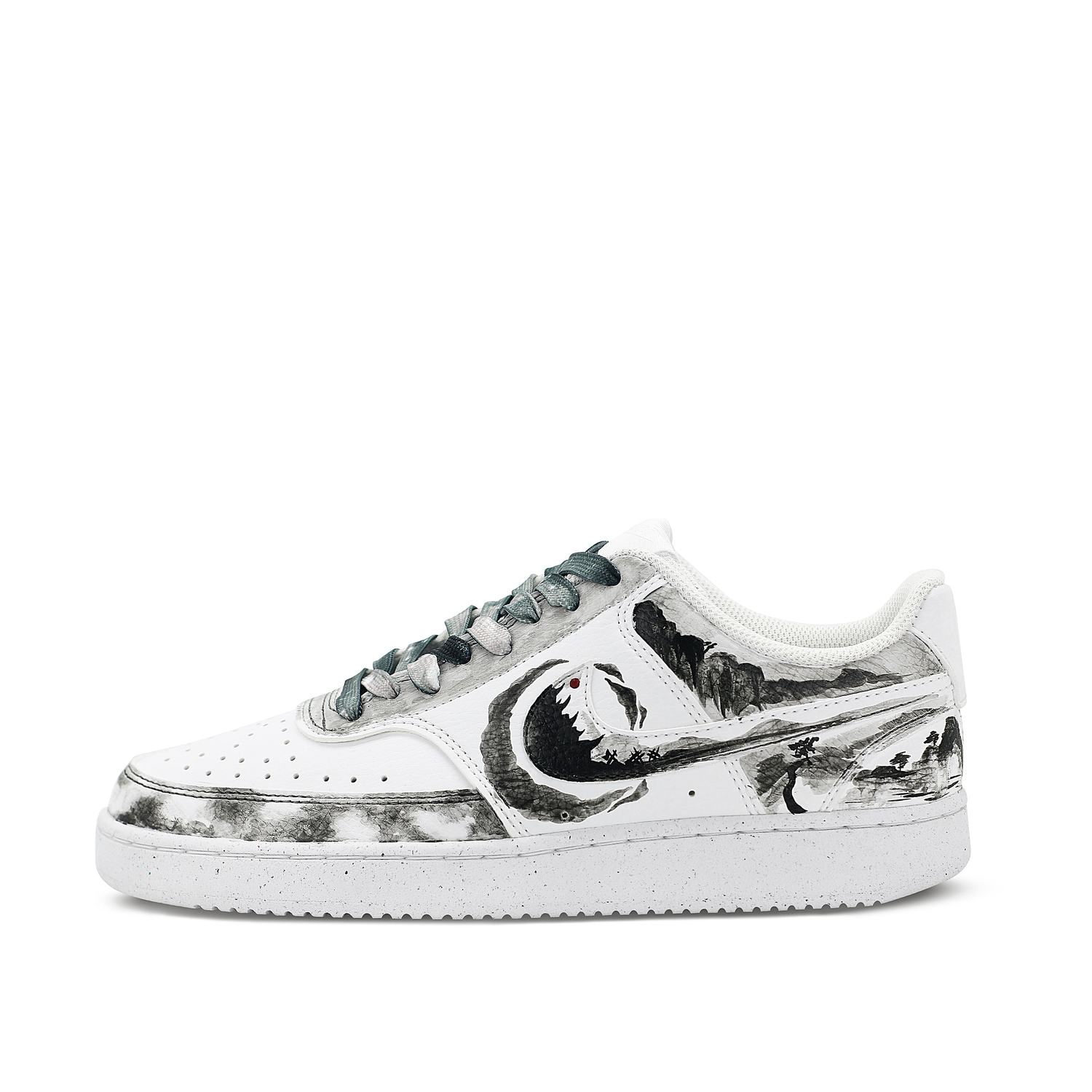 Nike Кроссовки для скейтбординга Court Vision 1 Cloud Ink And Serenity с устойчивым к истиранию верхом, унисекс, черные — фото 3