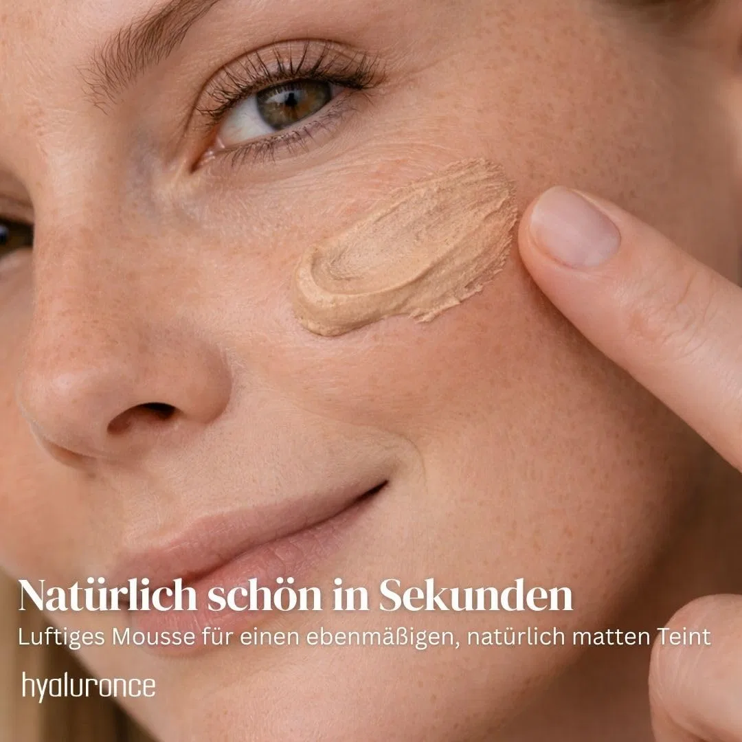 Веганский тональный мусс Natural Finish Make-Up для всех типов кожи Hyaluronce — фото 2