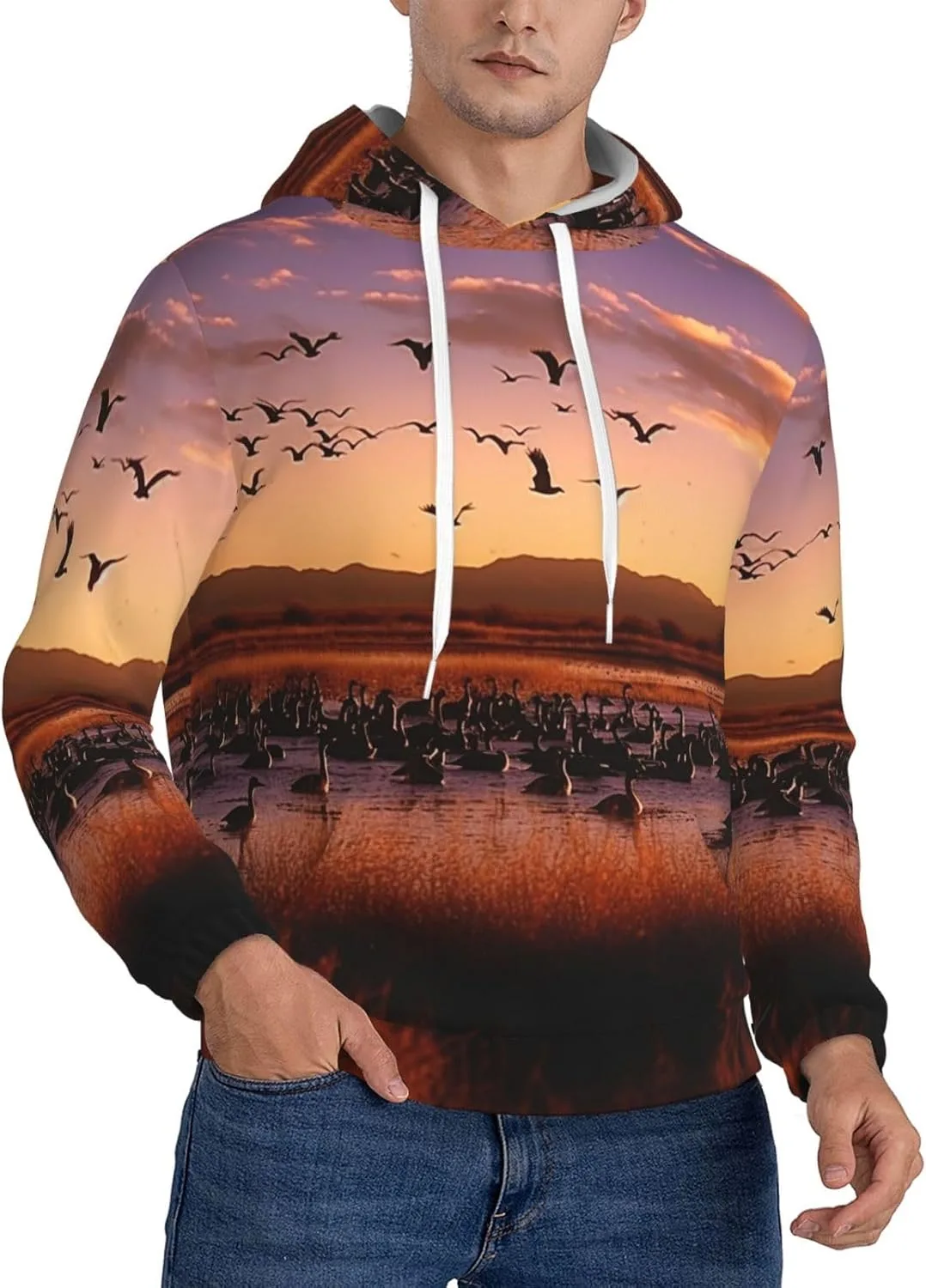 

Мужская флисовая толстовка с капюшоном Bosque del Apache Wildlife Refuge HJTRW