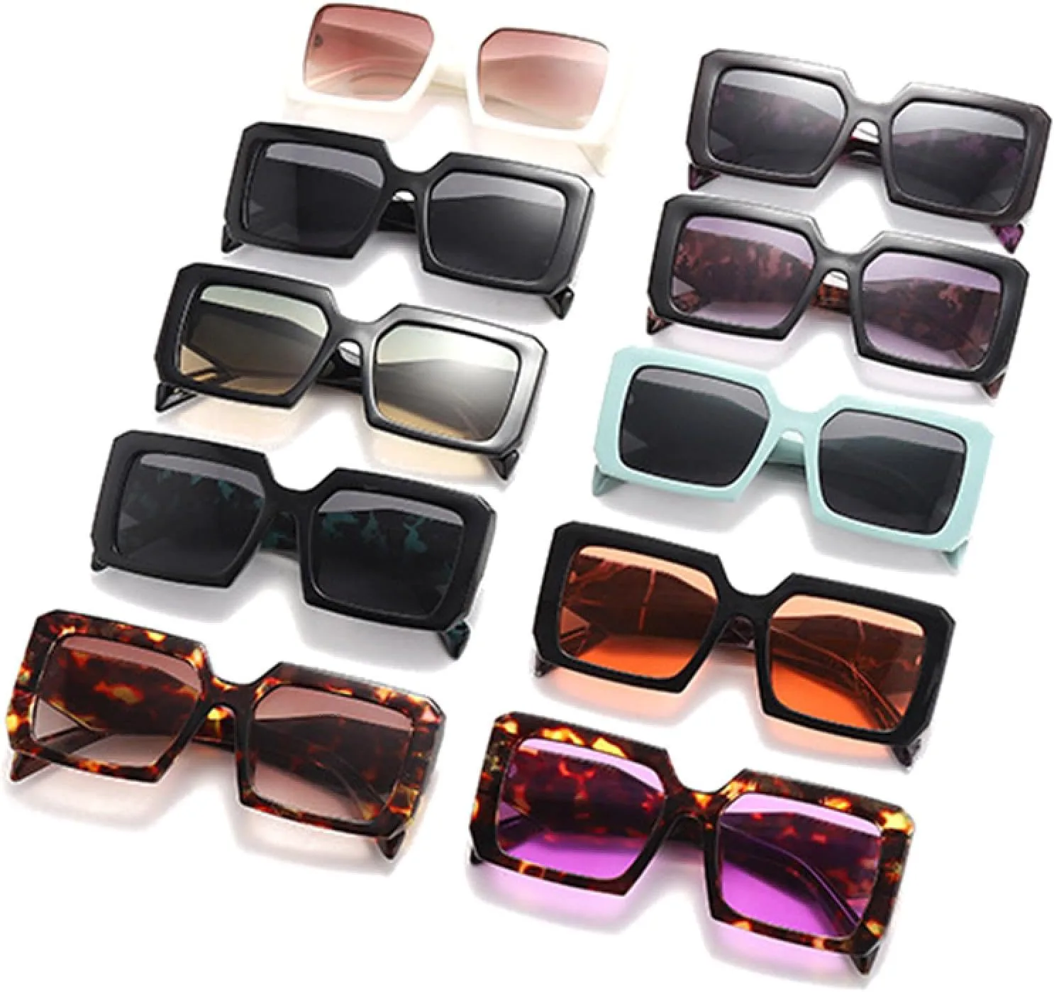 

Винтажные солнцезащитные очки для женщин с двухцветным градиентом, мужские многоугольные солнцезащитные очки с защитой от УФ-излучения UV400 HPIRME, Black Orange