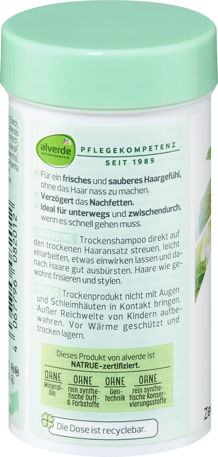 Сухой шампунь alverde NATURKOSMETIK Trockenshampoo mit Melissen, 20 g — фото 2