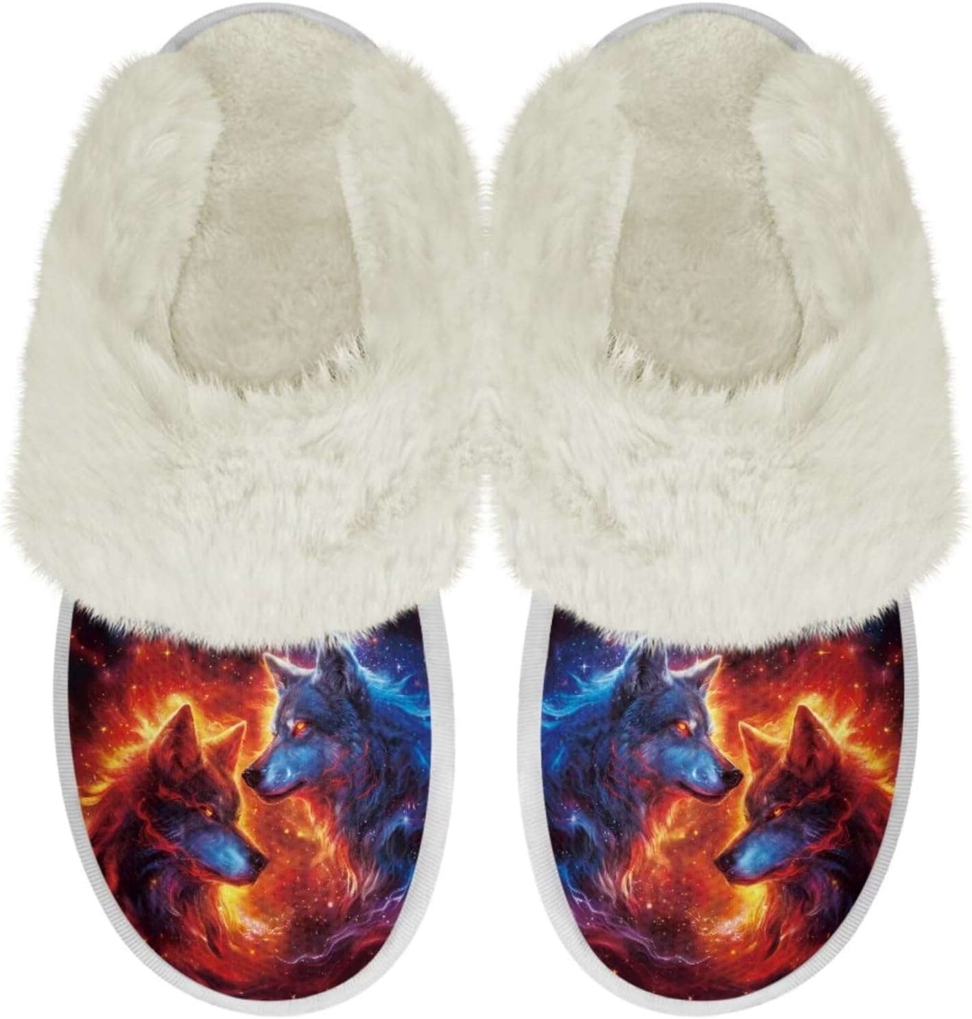 

Мужские плюшевые тапочки Pointodoor для дома и улицы, теплые и уютные, легкие мягкие тапочки без шнурков, размер 3-12, Wolf Flame