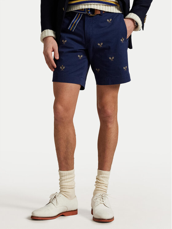

Шорты из ткани прямого покроя 710963496001 Polo Ralph Lauren, синий