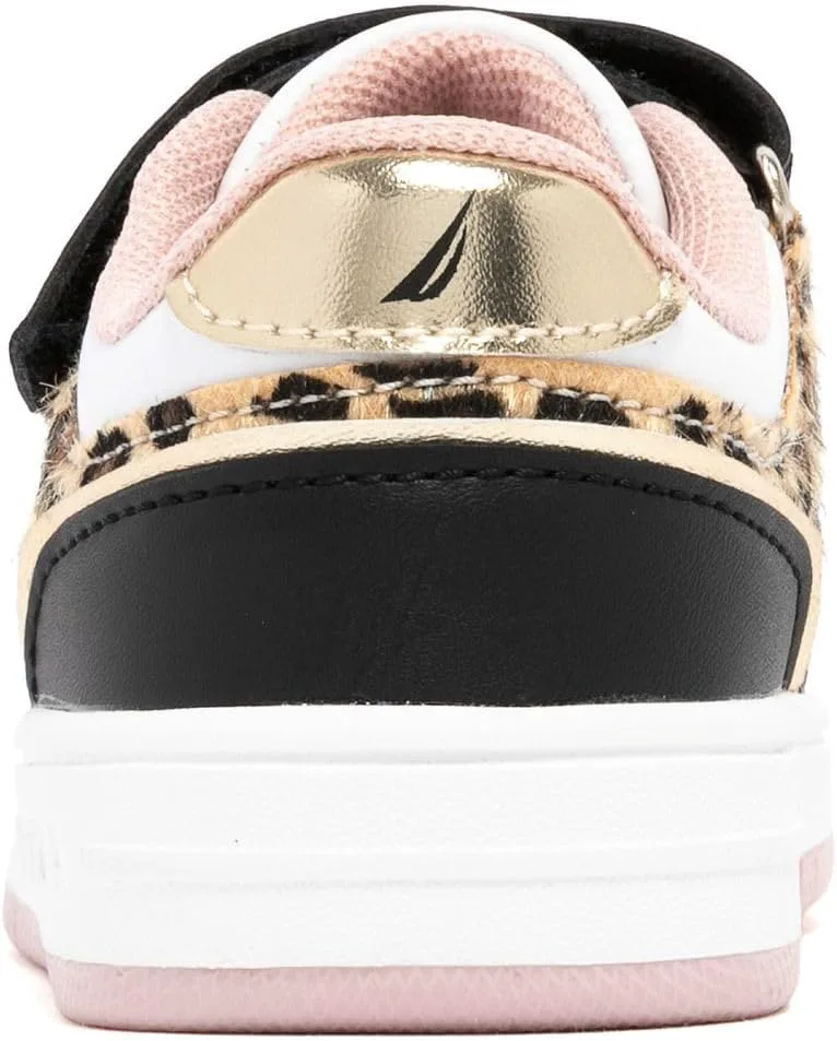 Кроссовки Nautica для девочек с регулируемым ремешком и эластичными банджи-ремешками | Удобная повседневная обувь (малыши/дети младшего возраста), леопардовый принт — фото 4