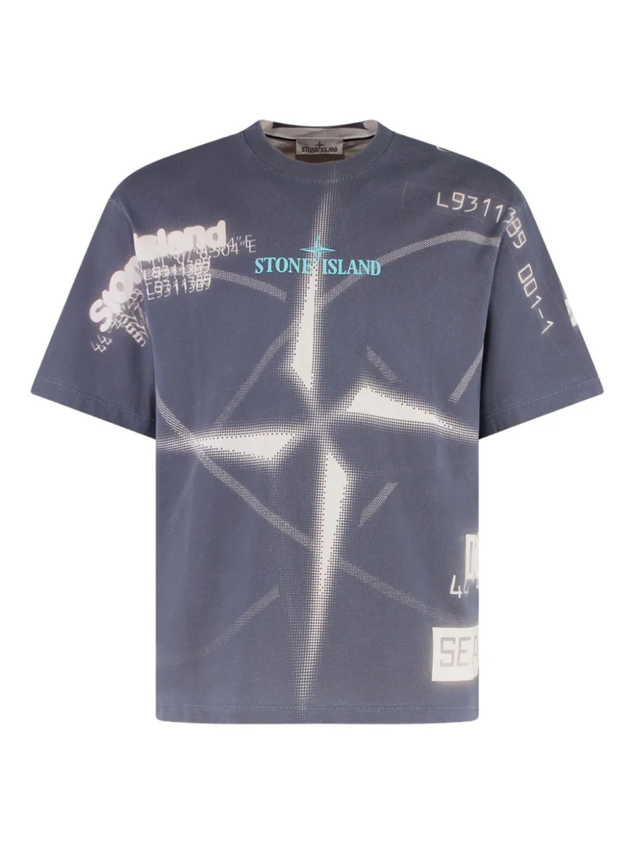 

Футболка из хлопка с логотипом Stone Island Compass, серый