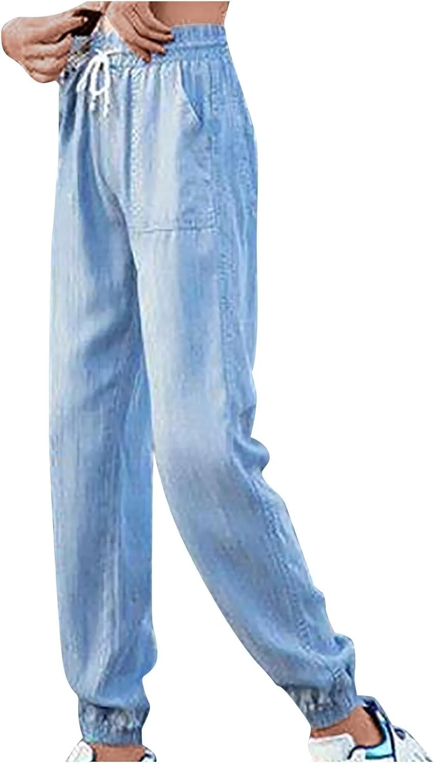 

Джинсы женские Casual Elastic High Waist Straight Leg OSFVNOXV