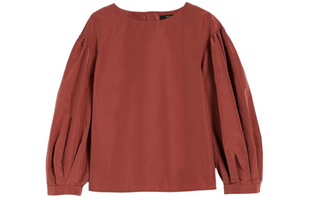 

Блузка с пышными рукавами и круглым вырезом WEEKEND MaxMara, rusty красный