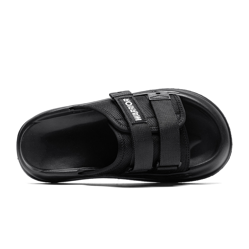 WARRIOR Скользящие тапочки-шлепанцы Stitching Slip Resistant Odor Resistant Abrasion Resistant для мужчин, черные — фото 4