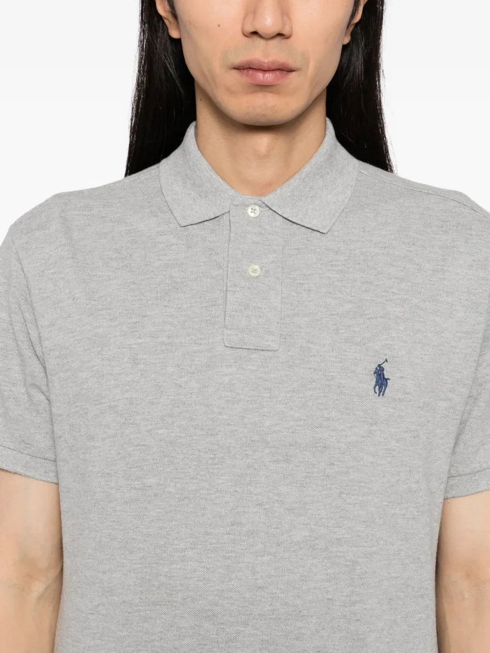 Хлопковая рубашка поло Polo Ralph Lauren, серый — фото 4