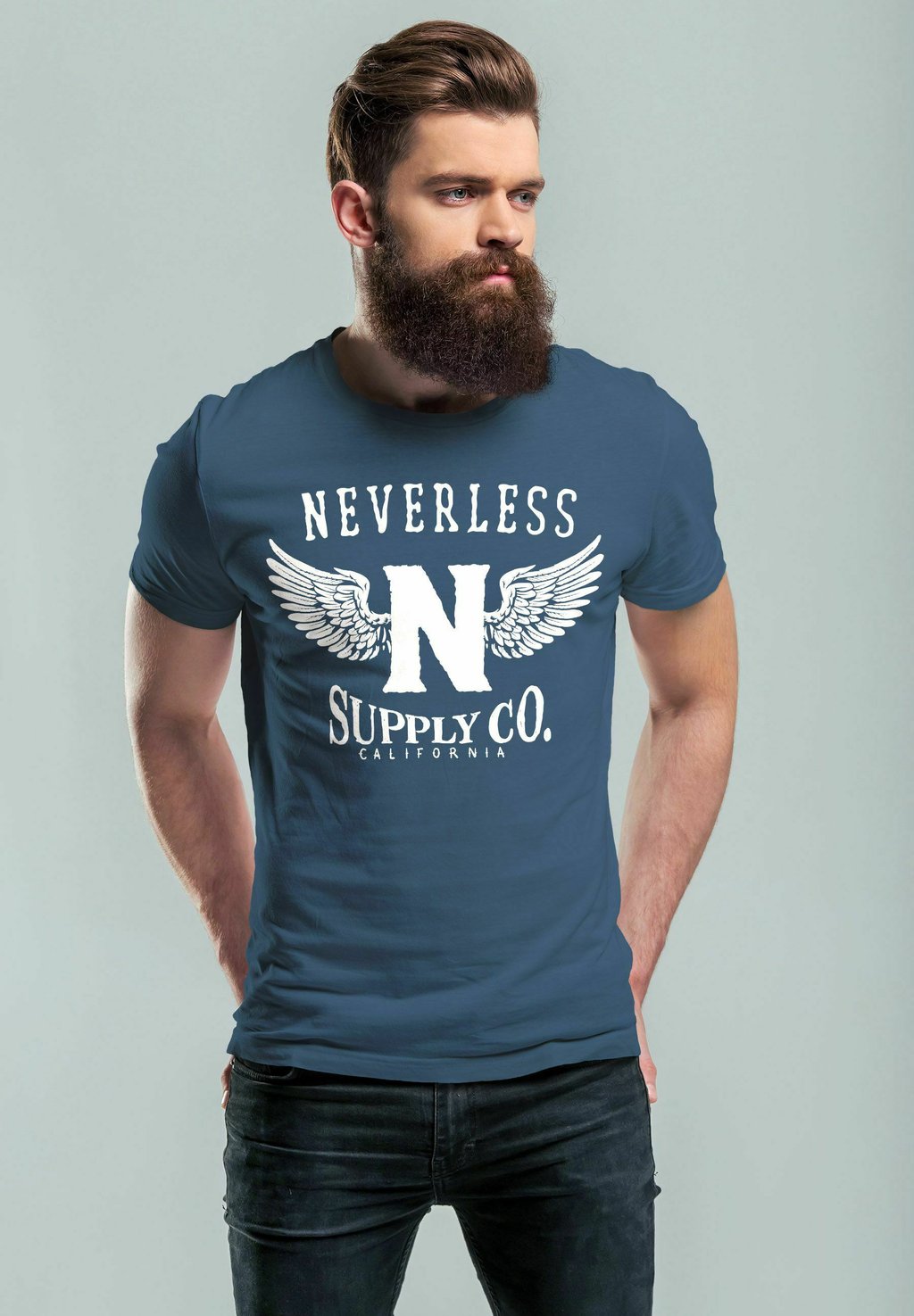 

Футболка с принтом SUPPLY ADLER WINGS Neverless, синий деним