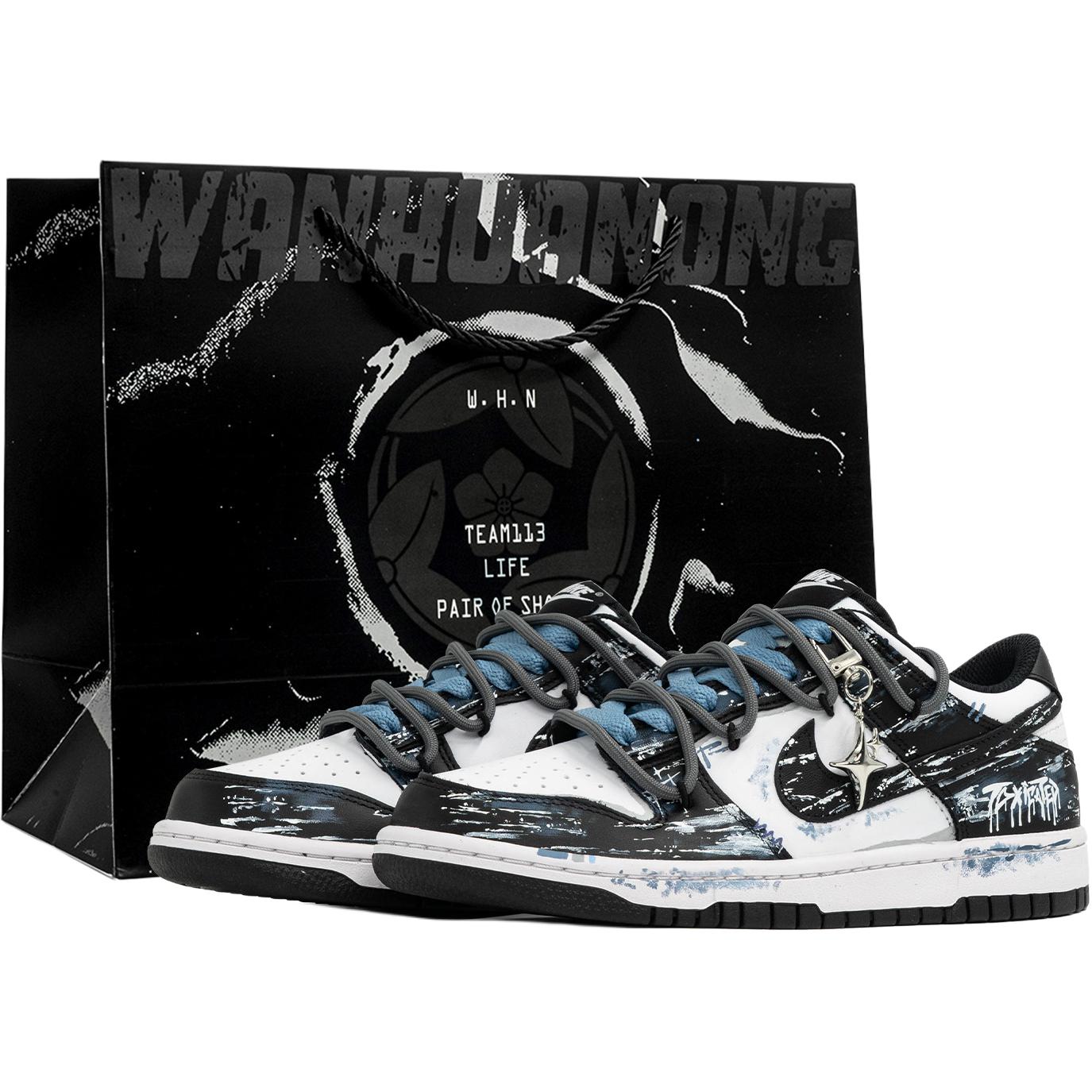 

Dunk Kaleidoscope, Ink Splatter, Shopping Bag Leather, Slip Resistant, Abrax Resistant Lightweight Cushioning Nike, черный белый