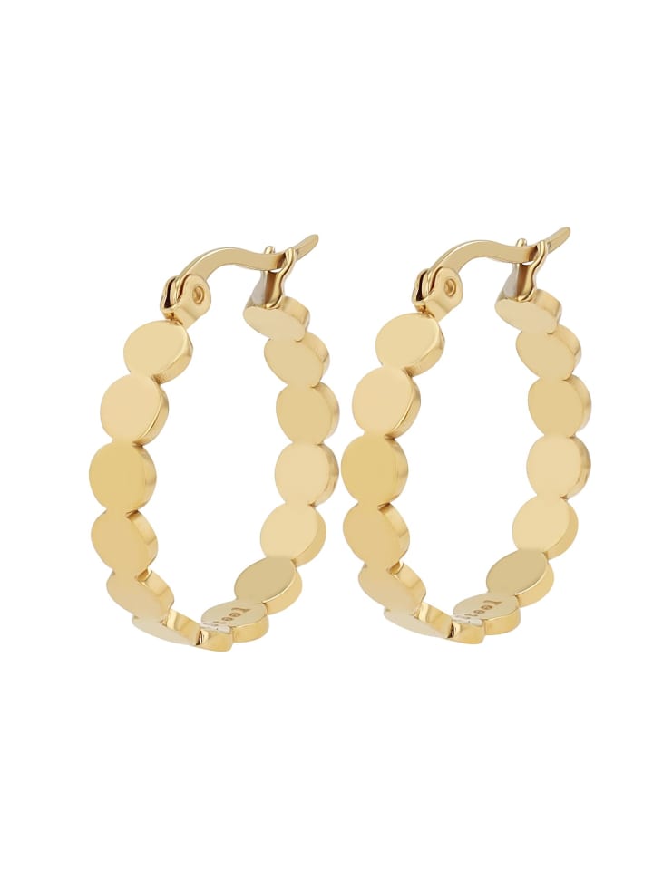 

Adeliás Женские серьги - серьги-кольца из нержавеющей стали в золотом исполнении