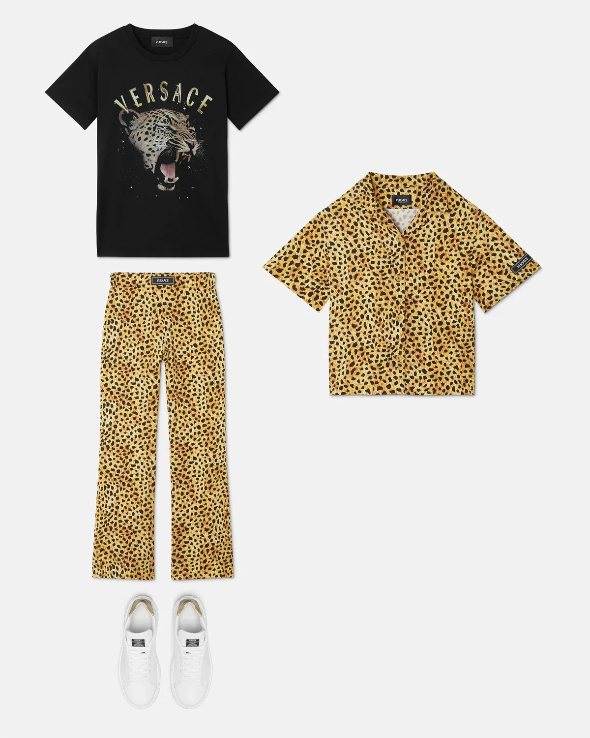 Детские брюки из кадди с принтом VERSACE, золотой — фото 2