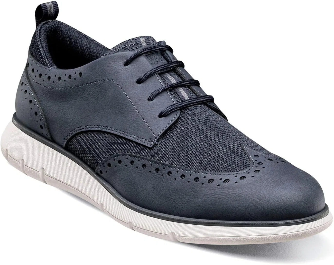 Мужские оксфорды Nunn Bush Stance Knit Wingtip Lightweight Lace Up, Navy — фото 2