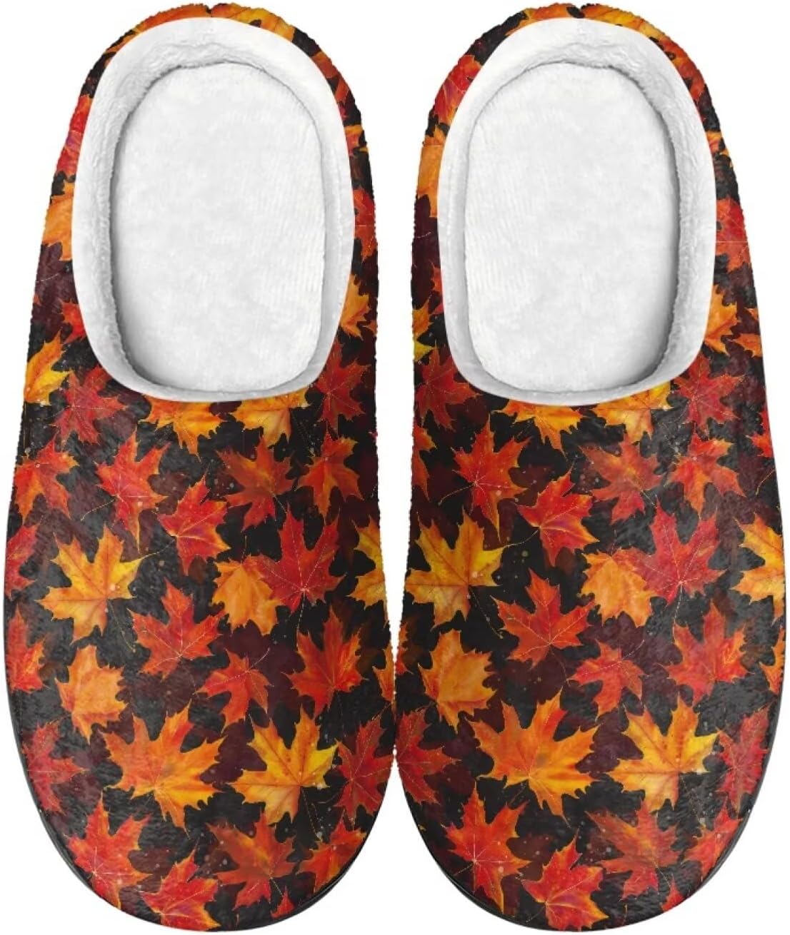 

Женские и мужские фланелевые тапочки Howilath, с принтом кленового листа, противоскользящие, теплые и дышащие, оранжевый