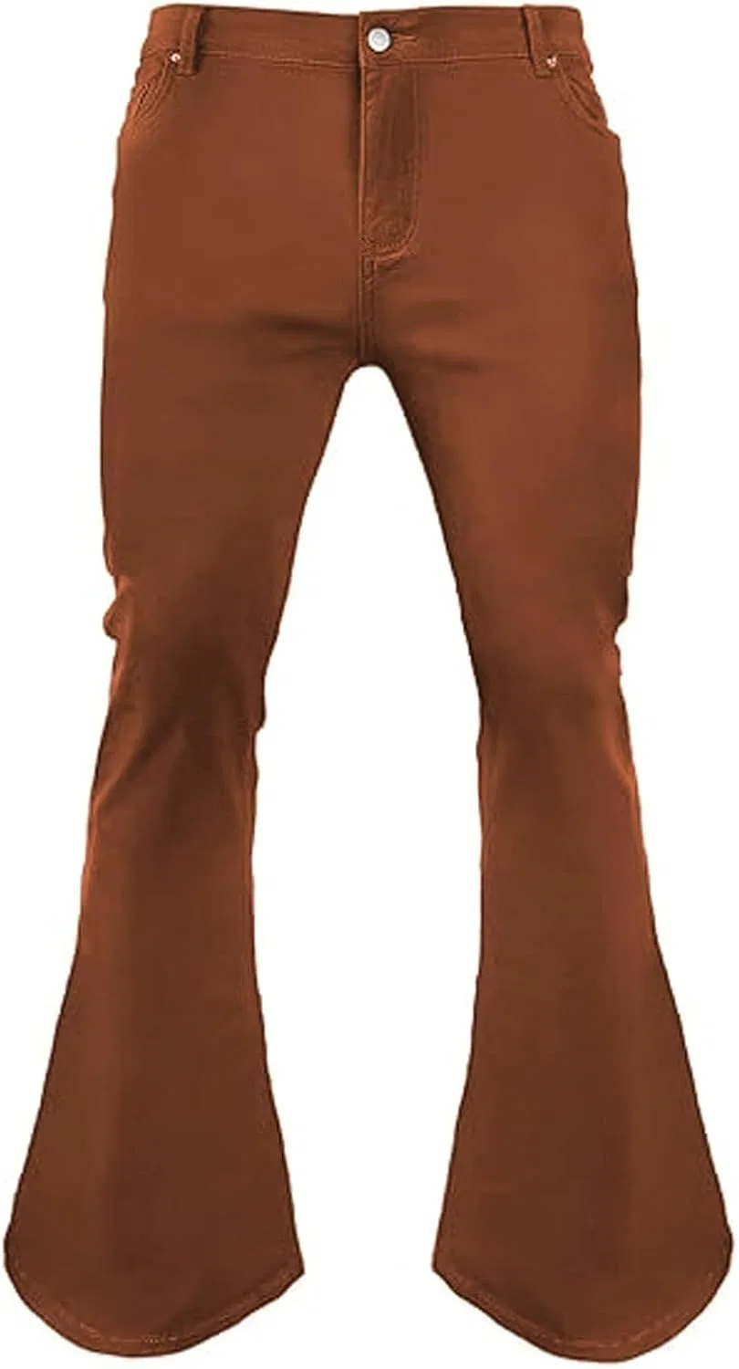 Джинсы Wide Leg Stretch Casual, Коричневый — фото 4