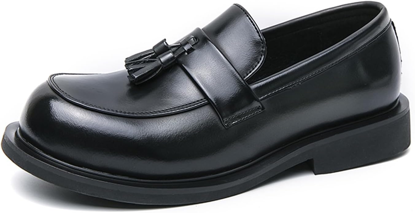 

Мужские лоферы Santimon, деловая обувь, модные повседневные кожаные лоферы с кисточками, для бизнеса, свадьбы, выпускного, в стиле мокасин, черный