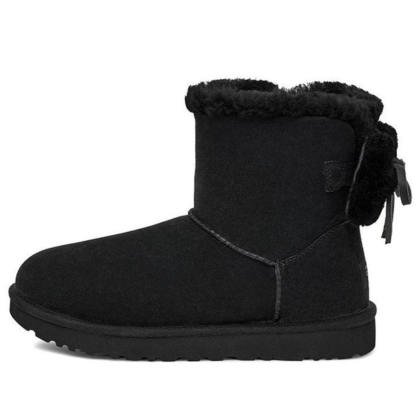 Ботинки зимние UGG с двойным бантом, черный