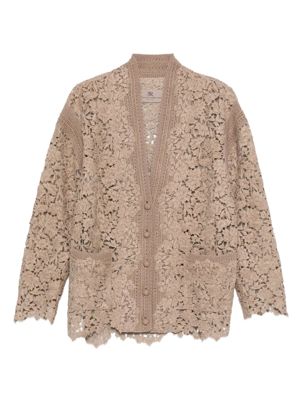 

Кардиган с цветочным кружевом Ermanno Scervino, нейтральный
