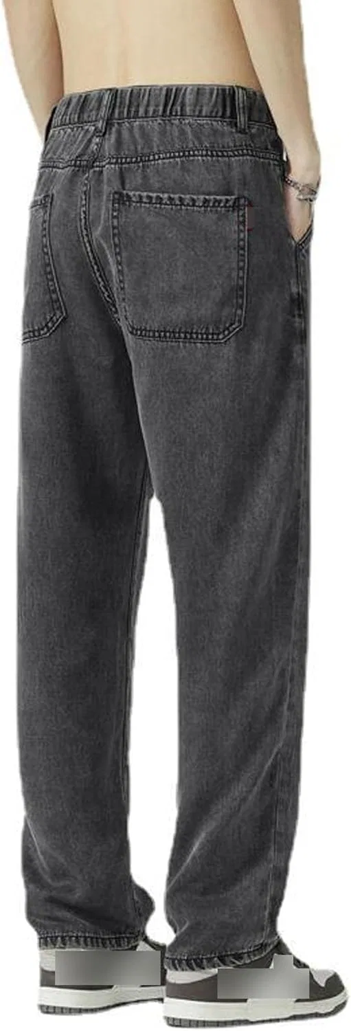 Джинсы прямые на молнии, мужские, Regular Fit, Black — фото 3