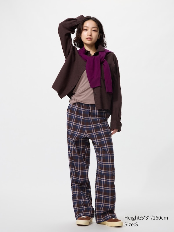 

Фланелевые брюки (в клетку) Uniqlo, 38 dark brown