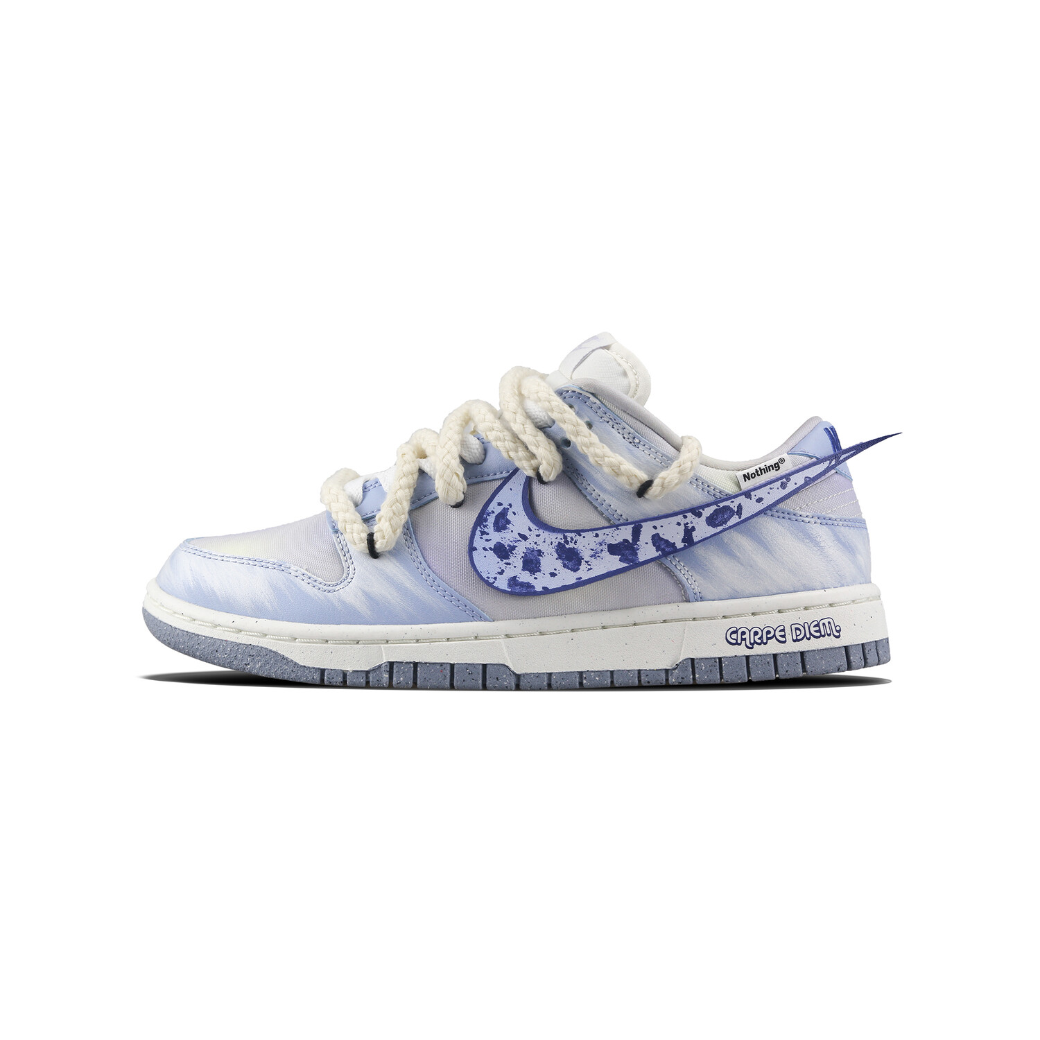 

Кроссовки Nike Dunk Skateboard Shoes Women's Low-Top White Blue, Синий, Кроссовки Nike Dunk Skateboard Shoes Women's Low-Top White Blue